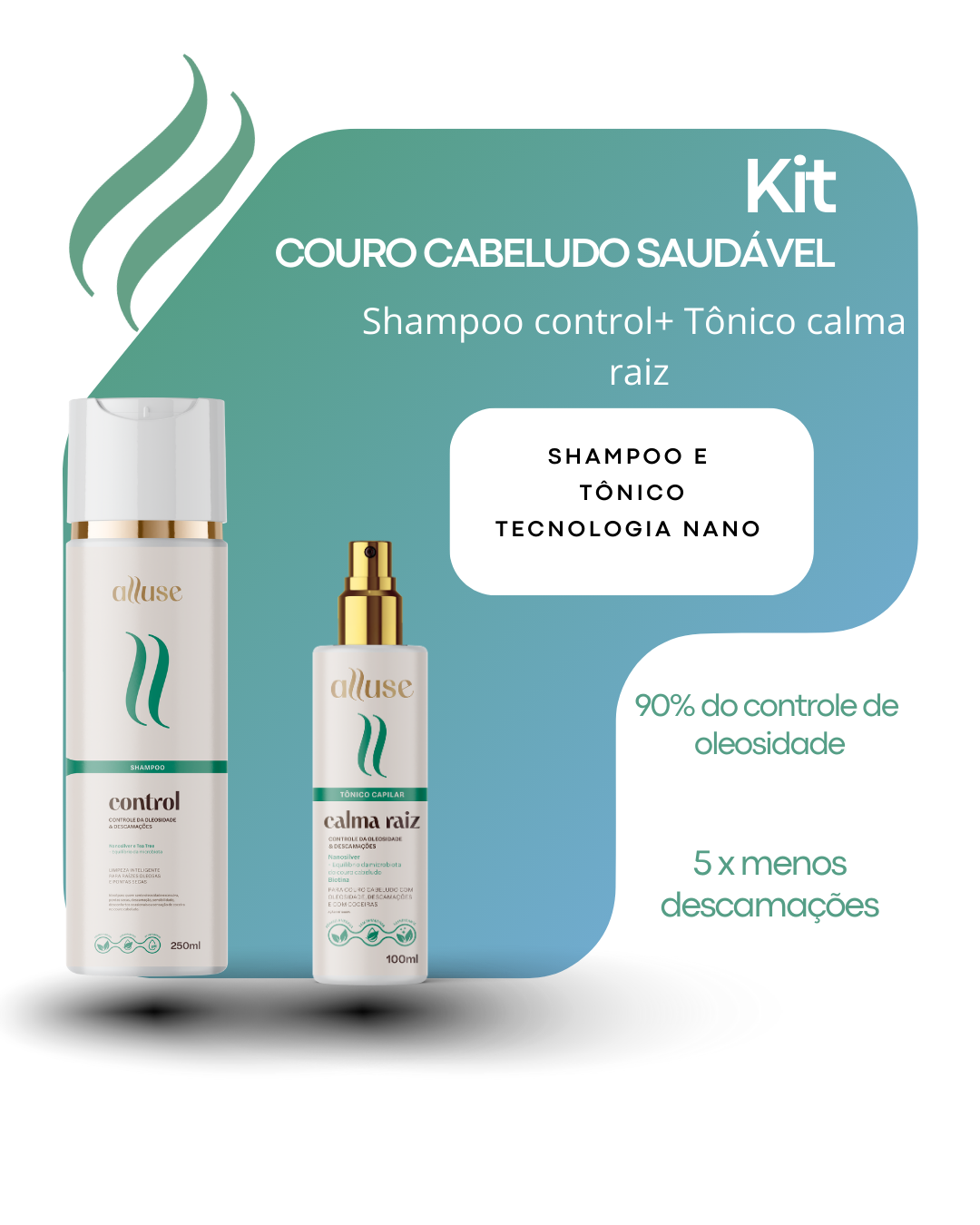 Kit couro cabeludo saudável: Shampoo control+ Tônico calma raiz