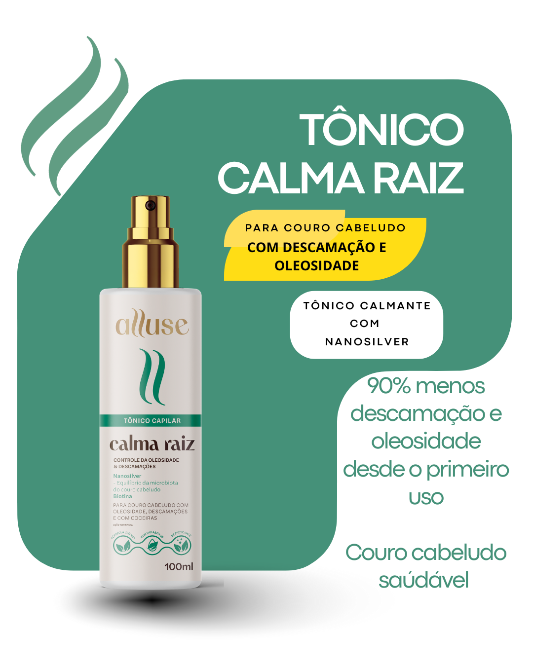 Tônico Calma Raiz 100 ml- Controle da oleosidade e descamações