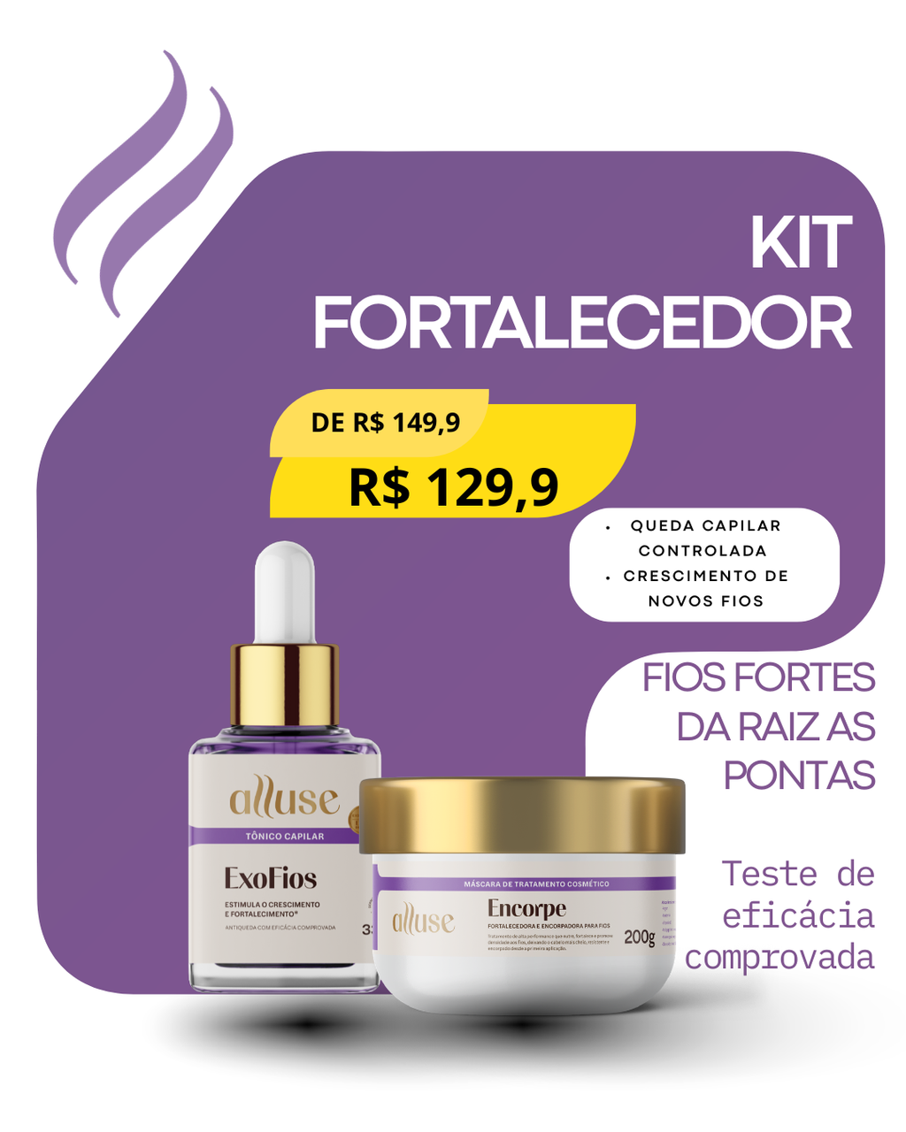 KIT FORTALECEDOR: TÔNICO EXOSSOMOS E MÁSCARA FORTALECEDORA