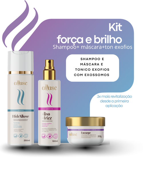 Kit Shampoo HidrAlluse+ Máscara Encorpe + Leave-in